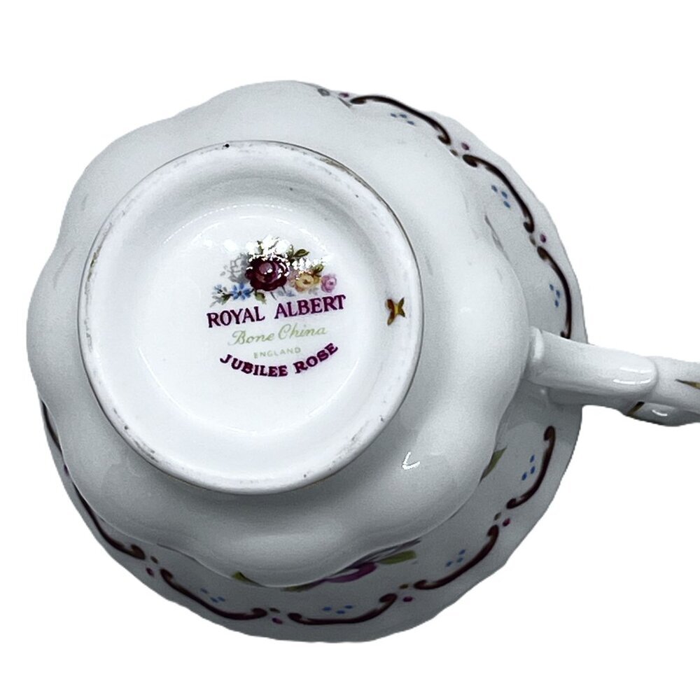 Royal Albert Jubilee Rose Vintage Teacup and Saucer - Picture 8 of 12